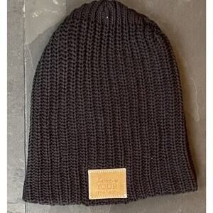 Love Your Melon Beanie Cozy Knit Unisex Black One Size Fits All